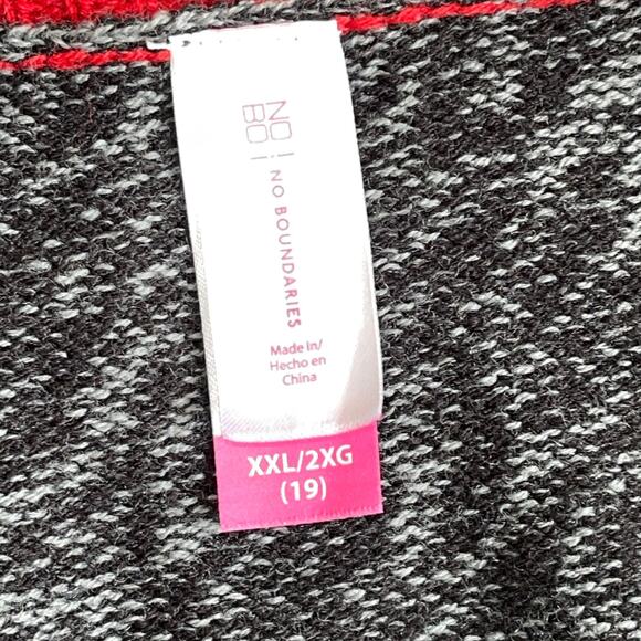 No Boundaries Rudy Reindeer Varsity Cardigan Ugly Christmas Sweater Size 2XL - Picture 4 of 5